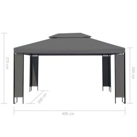 vidaXL Gazebo Anthracite 300x400 cm