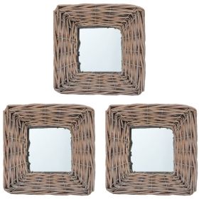 Mirrors 3 pcs 5.9"x5.9" Wicker