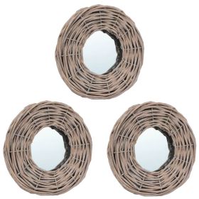 Mirrors 3 pcs 5.9" Wicker