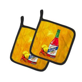 Got Sauce Hot Sauce Pair of Pot Holders Kitchen Heat Resistant Pot Holders Sets Oven Hot Pads for Cooking Baking BBQ, 7 1/2 x 7 1/2