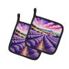 Colorful English Lavender Pair of Pot Holders Kitchen Heat Resistant Pot Holders Sets Oven Hot Pads for Cooking Baking BBQ, 7 1/2 x 7 1/2