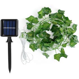 Artificial Ivy Solar Powered String Lights 72Pcs Leaves 20Pcs LED Beads Fake Leaf Fairy Lamps IP65 Waterproof DIY Decorative Night Light For Wedd