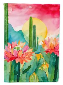 Arizona Saguaro Cactus Blossom in Watercolor Garden Flag Mailbox Flag Decorative Yard Flag Banner Outside Patio Artwork Yard Flower Beds, Garden