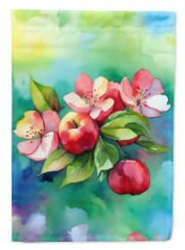 Arkansas Apple Blossom in Watercolor Garden Flag Mailbox Flag Decorative Yard Flag Banner Outside Patio Artwork Yard Flower Beds, Garden Size