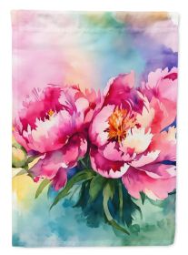 Peonies in Watercolor Garden Flag Mailbox Flag Decorative Yard Flag Banner Outside Patio Artwork Yard Flower Beds, Garden Size, Multicolor