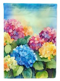 Hydrangeas in Watercolor Garden Flag Mailbox Flag Decorative Yard Flag Banner Outside Patio Artwork Yard Flower Beds, Garden Size, Multicolor