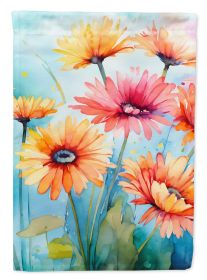 Gerbera Daisies in Watercolor Garden Flag Mailbox Flag Decorative Yard Flag Banner Outside Patio Artwork Yard Flower Beds, Garden Size, Multicolo