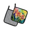 Orchids in Watercolor Pair of Pot Holders Kitchen Heat Resistant Pot Holders Sets Oven Hot Pads for Cooking Baking BBQ, 7 1/2 x 7 1/2