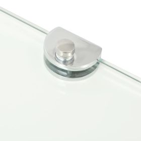 vidaXL Corner Shelf with Chrome Supports Glass Clear 13.8"x13.8" (Option: as picture)