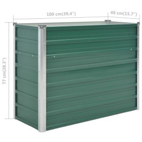 vidaXL Garden Raised Bed Galvanised Steel 100x40x77 cm Green (Option: as picture)