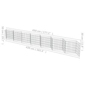 vidaXL Gabion Wall Galvanized Steel 177.2"x11.8"x19.7" (Option: as picture)