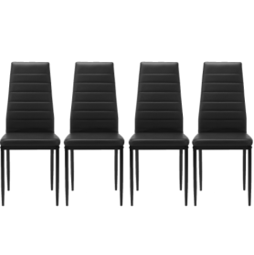 Dining Chair Set For 4 People (Color: Black)