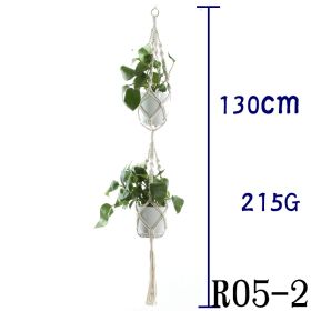 Flower Pot Net Bag Beige Cotton Rope Indoor Plant Hanger Hanging Basket Sling (Option: 37 Style)