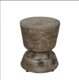 14.6 X 17 Wood Grain Decorative Table (Option: Antique gray)