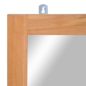 vidaXL Wall Mirror Solid Teak 19.7"x27.6" (Option: as picture)