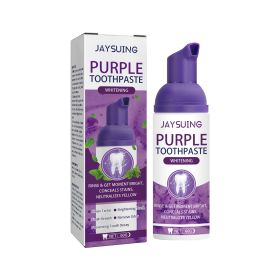 Jaysuing Purple Tooth Whitening Toothpaste, Brightens Teeth Cleans Stains And Relieves Bad Breath Beautiful Teeth Toothpaste (Option: 1pc)