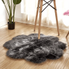 1pc, Soft and Plush Flower Shaped Fur Rug - Faux Sheepskin Area Rug for Bedroom, Sofa