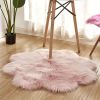 1pc, Soft and Plush Flower Shaped Fur Rug - Faux Sheepskin Area Rug for Bedroom, Sofa