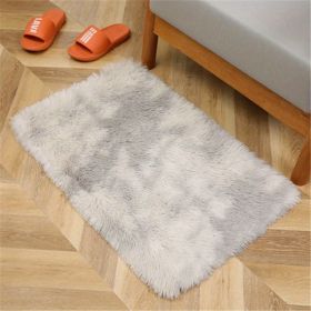 1pc, Tie-Dyed Shaggy Plush Area Rug for Bedroom, Living Room, and Nursery - Soft, Fluffy, Non-Slip, and Washable - Perfect for Kids, Girls (Color: Tie-dye Light Gray, size: 19.69*31.5inch)