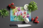 NEW Orchids in Watercolor Glass Cutting Board Decorative Tempered Glass Kitchen Cutting and Serving Board Large Size Chopping Board