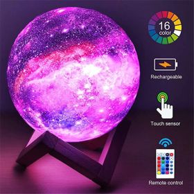 3D Printing Galaxy Lamp Moonlight USB LED Night Lunar Light Touch Color Changing Moon Lamp (size: 12cm)