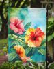 Hawaii Hawaiian Hibiscus in Watercolor Garden Flag Mailbox Flag Decorative Yard Flag Banner Outside Patio Artwork Yard Flower Beds, Garden Size