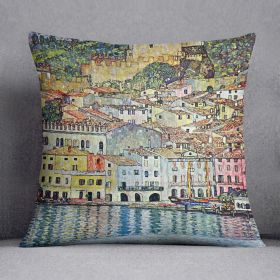 Malcena at the Gardasee by Klimt Cushion (Insert: With Insert, size: 16" X 16")