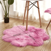 1pc, Soft and Plush Flower Shaped Fur Rug - Faux Sheepskin Area Rug for Bedroom, Sofa