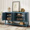 Elegant Retro Console Table/Storage Cabinet/Sideboard with Mirrored Doors,Spacious Shelves,and Durable Acacia Wood Legs - Perfect for Living Room