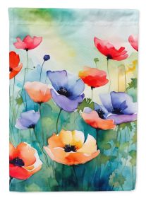 Anemones in Watercolor Garden Flag Mailbox Flag Decorative Yard Flag Banner Outside Patio Artwork Yard Flower Beds, Garden Size, Multicolor (Default: Default)