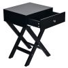 Modern X-Shaped Nightstand with Drawer for Living Room Bedroom