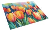 NEW Tulips in Watercolor Glass Cutting Board Decorative Tempered Glass Kitchen Cutting and Serving Board Large Size Chopping Board