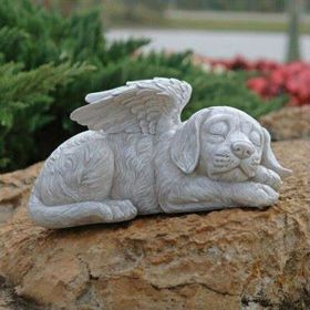 1pc Resin Angel Pet Statue, Dog Cat Memorial Garden Statue, Indoor Outdoor Decor Home Memorial Garden Grave Marker Statue, Lawn Yard Garden Ornam (Color: Angel Dog)