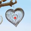 1Pack, 3D Rotating Wind Chime Wind Rotating Ornament Home Garden Decoration Red Heart Love Pendant 20CM/7.87in, Garden Patio Decoration