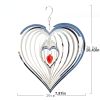 1Pack, 3D Rotating Wind Chime Wind Rotating Ornament Home Garden Decoration Red Heart Love Pendant 20CM/7.87in, Garden Patio Decoration