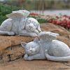 1pc Resin Angel Pet Statue, Dog Cat Memorial Garden Statue, Indoor Outdoor Decor Home Memorial Garden Grave Marker Statue, Lawn Yard Garden Ornam