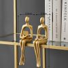 Nordic Abstract Figures Home Decoration Accessories Sculptures Living Room Study Decor Gold Humanoid Resin Embellishment Statues