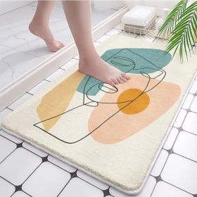 Absorbent Bathroom Bath Mat Quick Drying Coral Fleece Bathroom Rug Non-slip Entrance Doormat Floor Mats Carpet Pad Home Decor (Specification: 60x90cm, Color: coral fleece E)