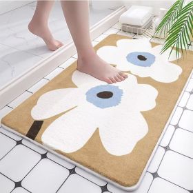 Absorbent Bathroom Bath Mat Quick Drying Coral Fleece Bathroom Rug Non-slip Entrance Doormat Floor Mats Carpet Pad Home Decor (Specification: 40x60cm, Color: coral fleece H)