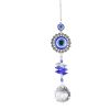 1pc Crystal Sun Catchers; Blue Butterfly Evil Eye Suncatcher Indoor Window With Prism Ball; Sunlight Rainbow Maker Good Luck Hanging Crystals Orn