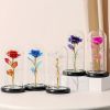 1pc Roses Gifts Artificial Flower Rainbow Rose Light Up In A Dome Gift For Mom Sister Wife Women Birthday Valentines Mother's Day Christmas Engag