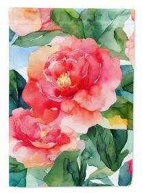 Alabama Camellia in Watercolor Garden Flag Mailbox Flag Decorative Yard Flag Banner Outside Patio Artwork Yard Flower Beds, Garden Size, Multicolor (Default: Default)