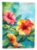 Hawaii Hawaiian Hibiscus in Watercolor Garden Flag Mailbox Flag Decorative Yard Flag Banner Outside Patio Artwork Yard Flower Beds, Garden Size