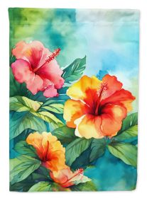 Hawaii Hawaiian Hibiscus in Watercolor Garden Flag Mailbox Flag Decorative Yard Flag Banner Outside Patio Artwork Yard Flower Beds, Garden Size (Default: Default)