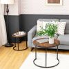 Set of 2 Modern Round Stacking Nesting Coffee Tables