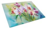 NEW Orchids in Watercolor Glass Cutting Board Decorative Tempered Glass Kitchen Cutting and Serving Board Large Size Chopping Board