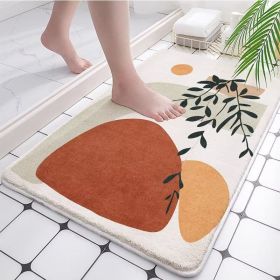 Absorbent Bathroom Bath Mat Quick Drying Coral Fleece Bathroom Rug Non-slip Entrance Doormat Floor Mats Carpet Pad Home Decor (Specification: 40x60cm, Color: coral fleece A)