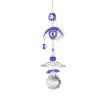 1pc Crystal Sun Catchers; Blue Butterfly Evil Eye Suncatcher Indoor Window With Prism Ball; Sunlight Rainbow Maker Good Luck Hanging Crystals Orn