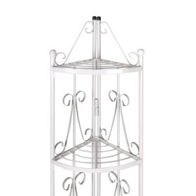 vidaXL Corner Plant Rack White 14.2"x23.6" (Option: as picture)